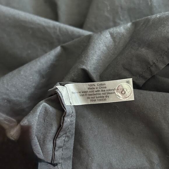 NWOT Sundays Spence Black Cotton Mini Dress Puff Sleeve V-Neck Shift Style Small - Picture 8 of 13